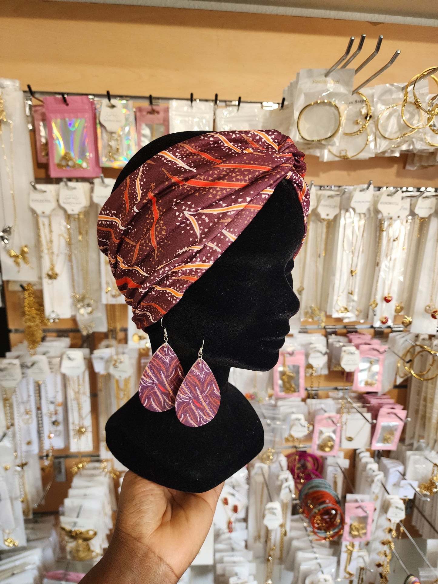 Bandeau + boucles d'oreilles