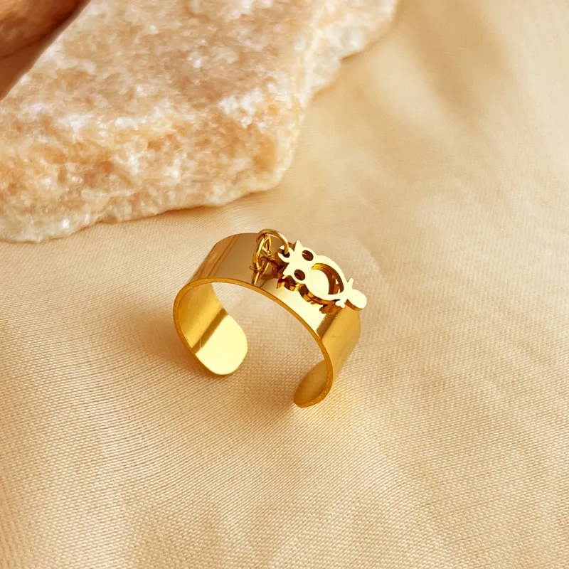 Bague Symb acier inoxydable