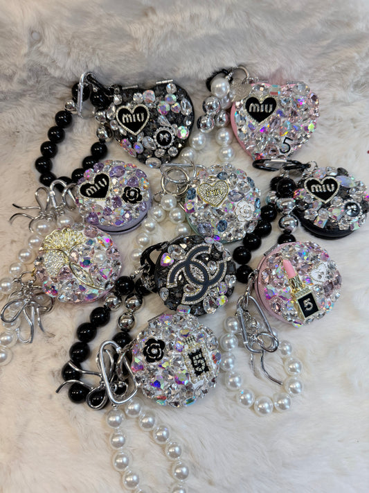 Miroir strass - porte clé