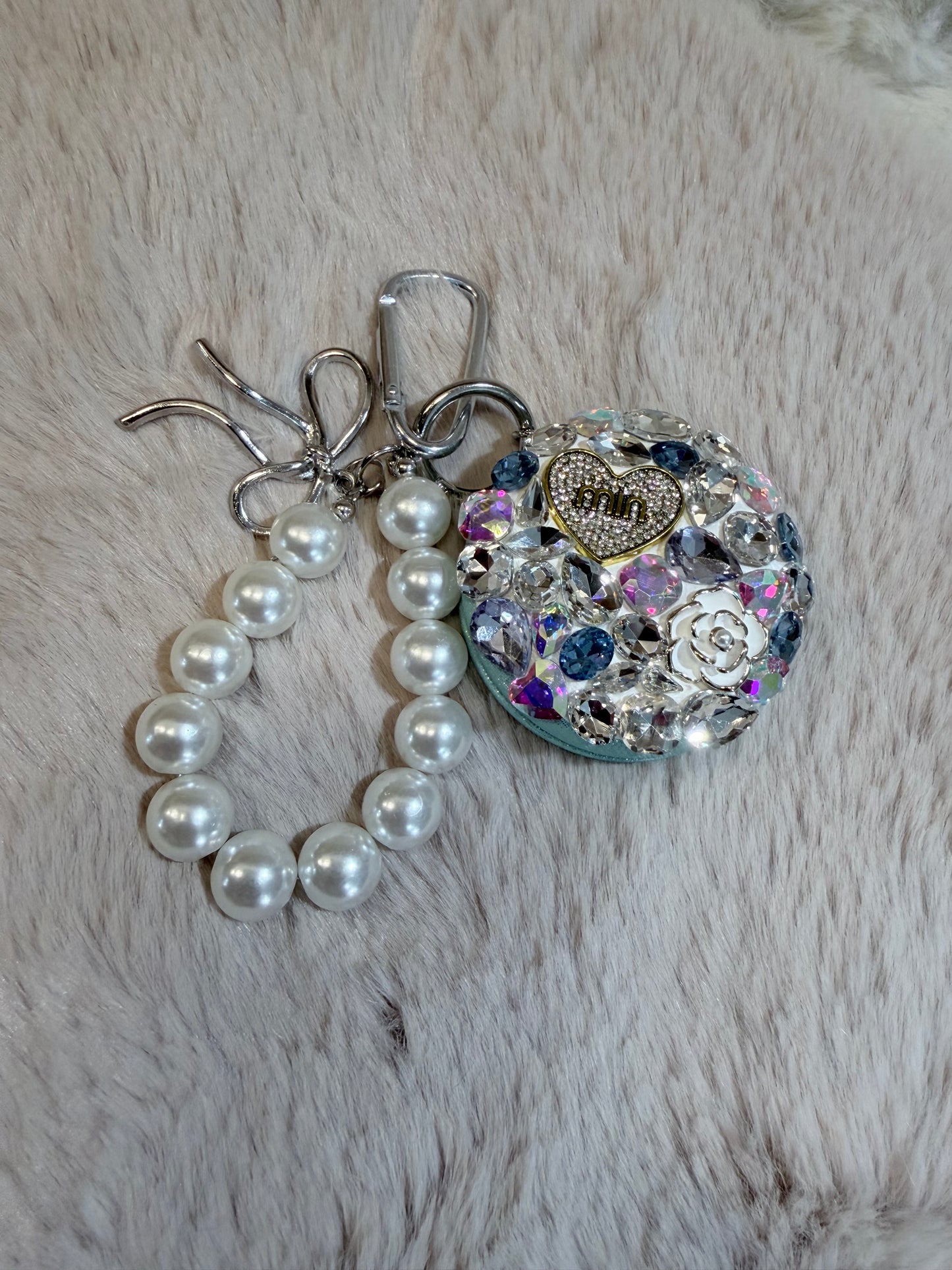 Miroir strass - porte clé