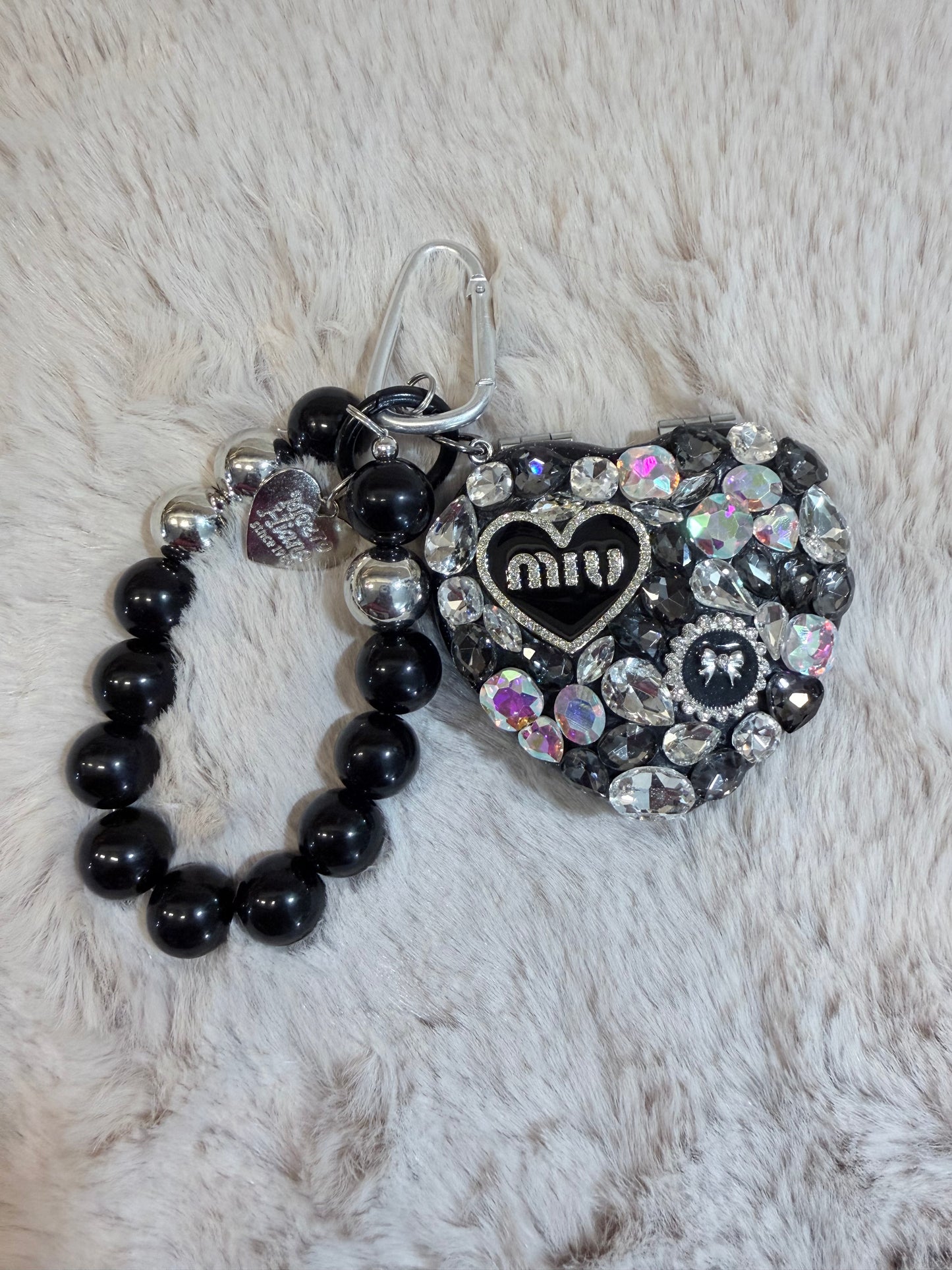 Miroir strass - porte clé