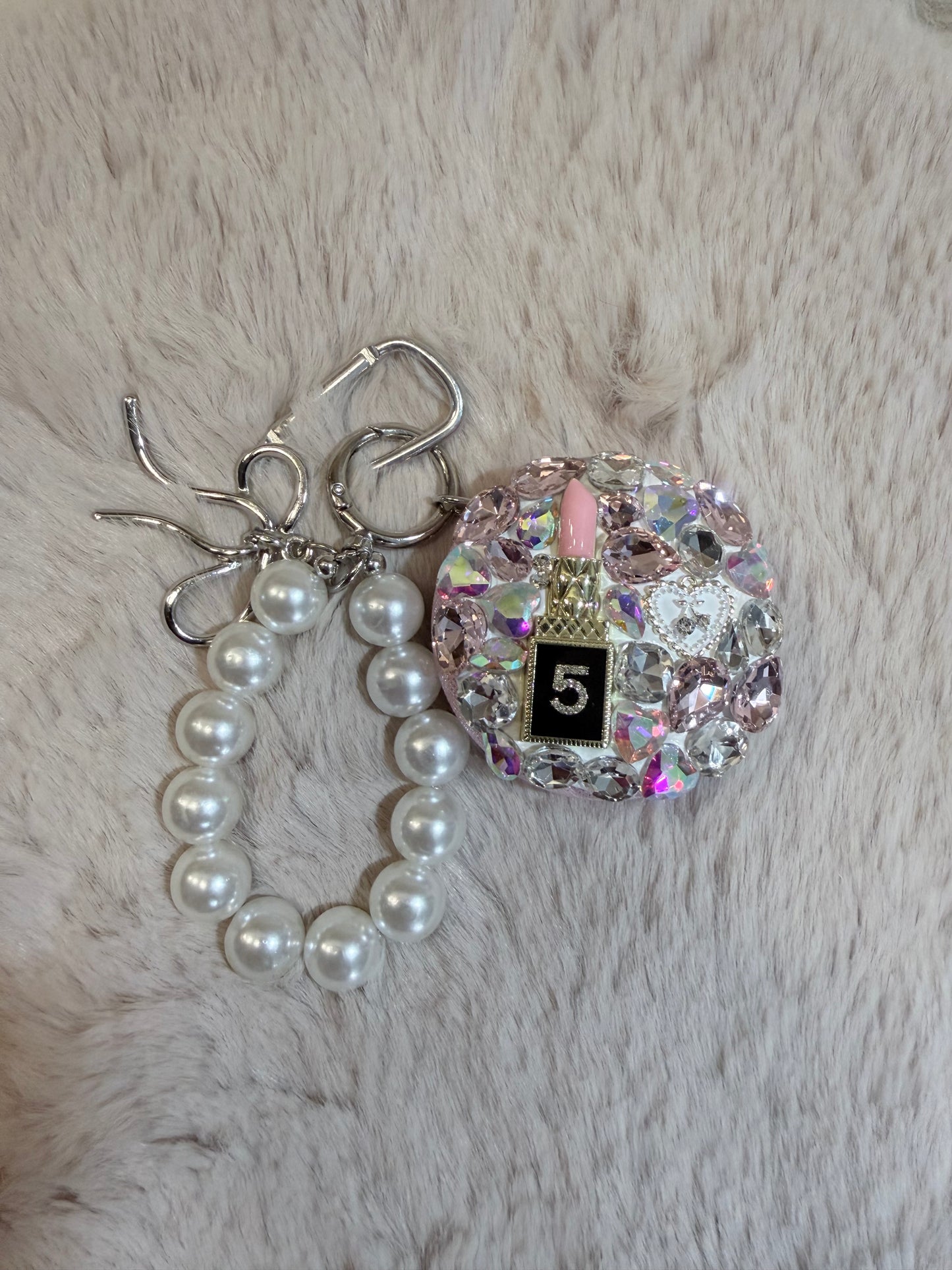 Miroir strass - porte clé