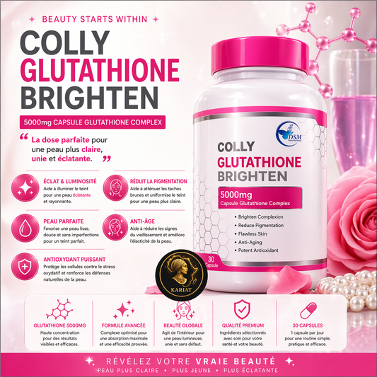 Colly Glutathione Brighten 5000mg – Peau Plus Claire, Éclat Visible Rapidement