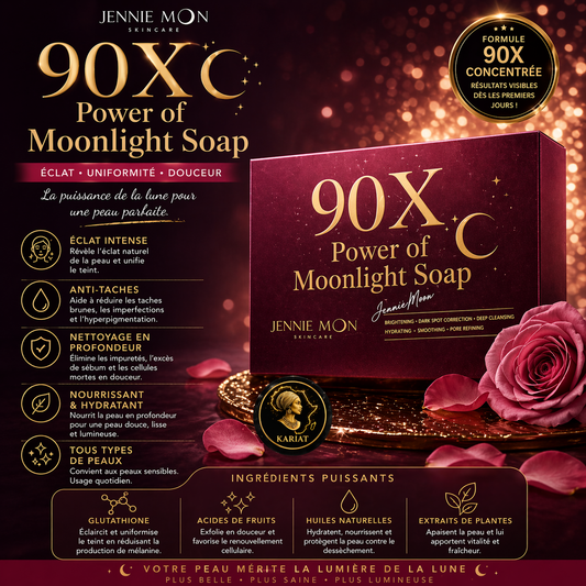 Savon 90X Power of Moonlight Soap – Peau Éclatante, Zéro Taches & Teint Parfait