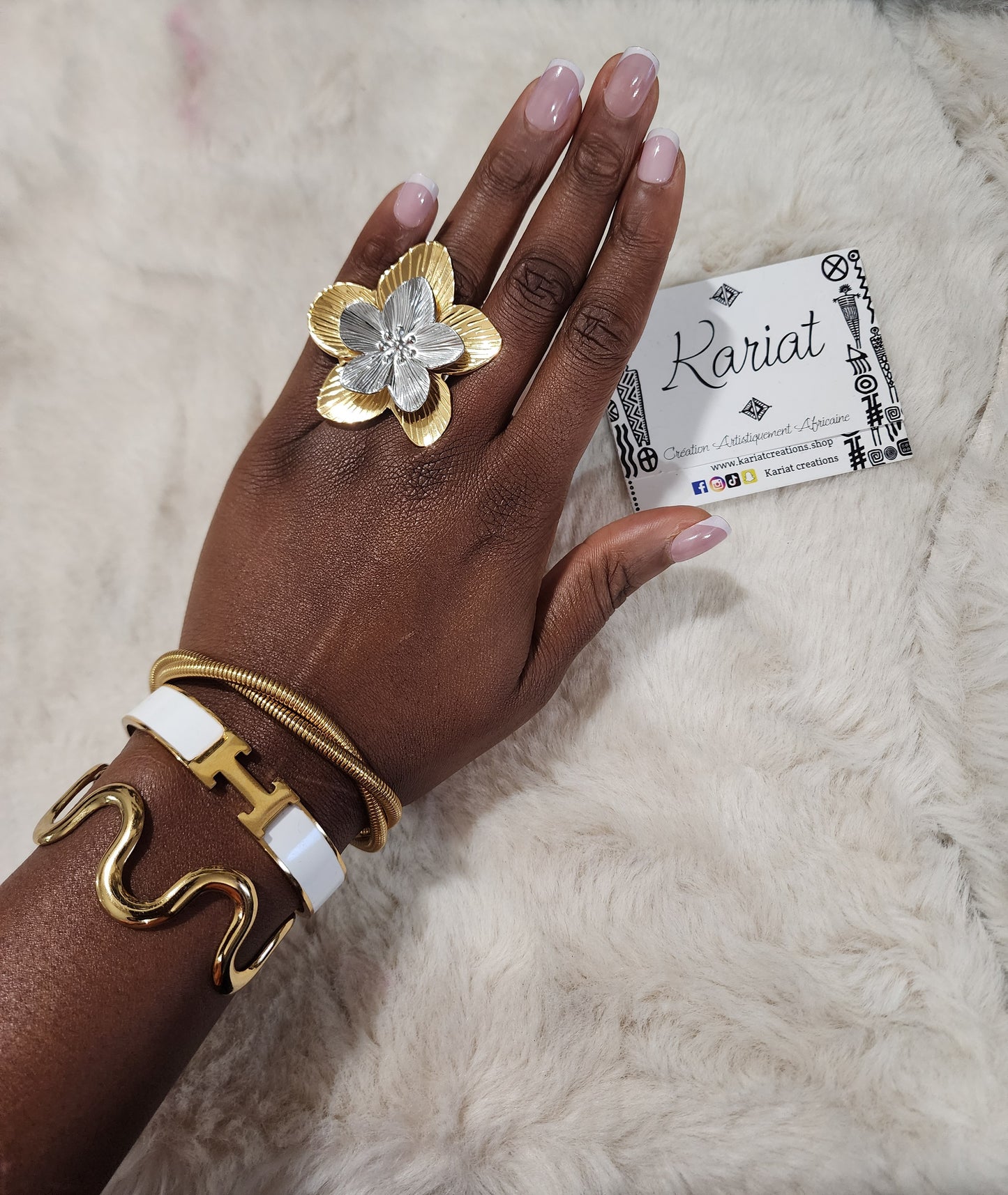 Silver Gold/ Bague XL