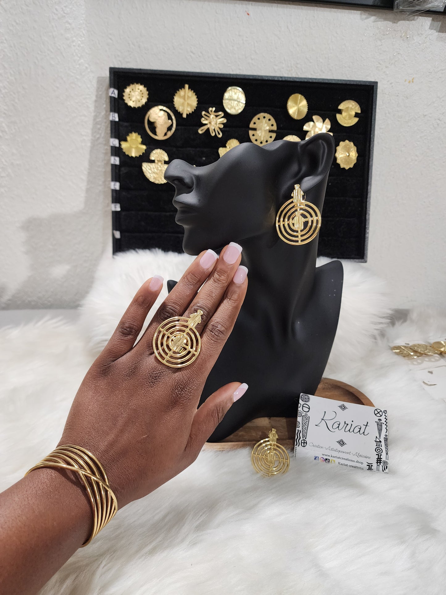 Kankan / Bague & boucles d'oreilles ethnique